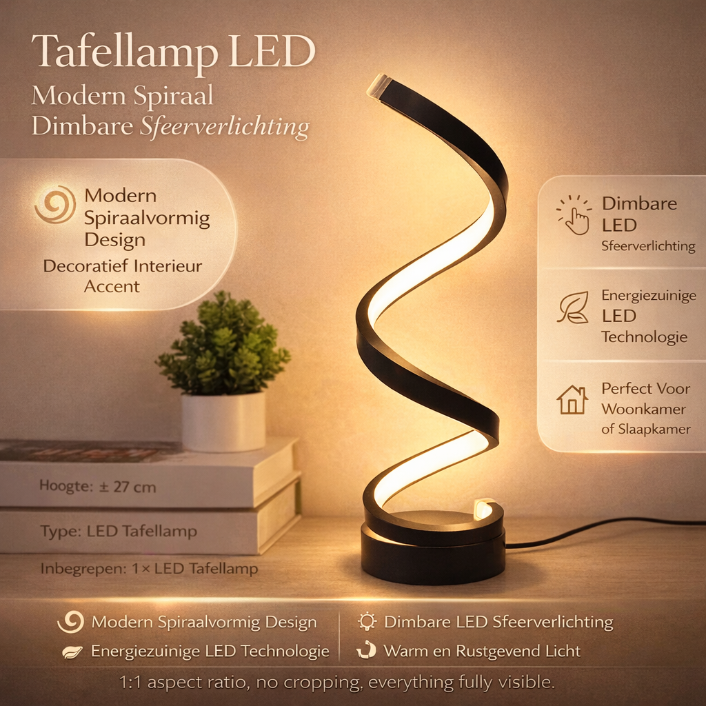 SpiralLight LED Lampa biurkowa z regulowanym światłem i sterowaniem dotykowym | Karnz