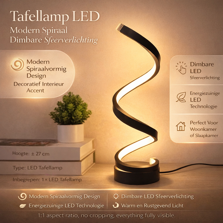 SpiralLight LED Lampa biurkowa z regulowanym światłem i sterowaniem dotykowym | Karnz