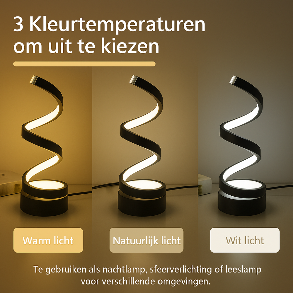 SpiralLight LED Lampa biurkowa z regulowanym światłem i sterowaniem dotykowym | Karnz