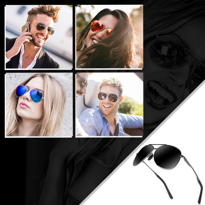 Premium polaryzowane okulary przeciwsłoneczne Aviator - Joey | Karnz
