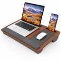 Ergonomiczny stojak na laptopa z podparciem na nadgarstek i schowkami na urządzenia | Karnz