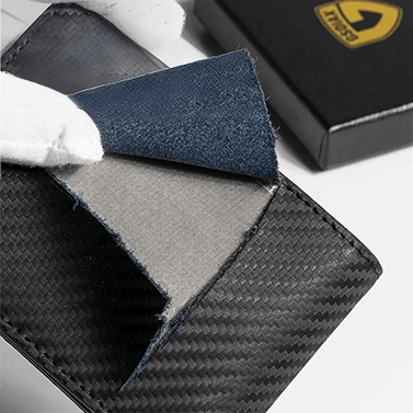 Slim RFID-portfel dla mężczyzn | Etui na karty ze skóry | Czarny