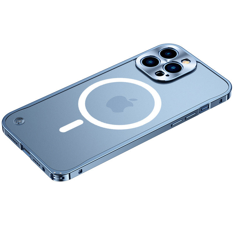Magnetyczna obudowa ładująca z metalową ramą do iPhone&