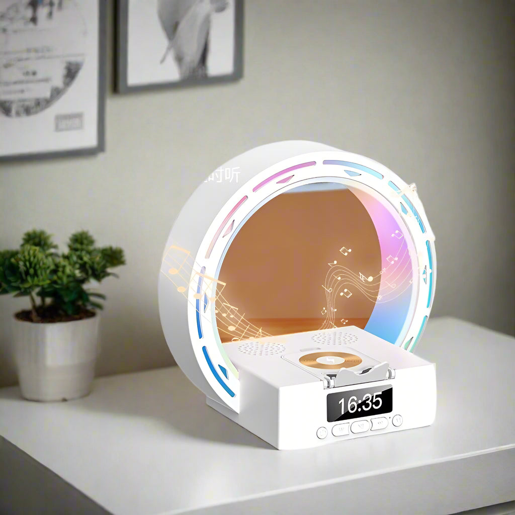 4-w-1 Głośnik Bluetooth z lampą, ładowarką i budzikiem