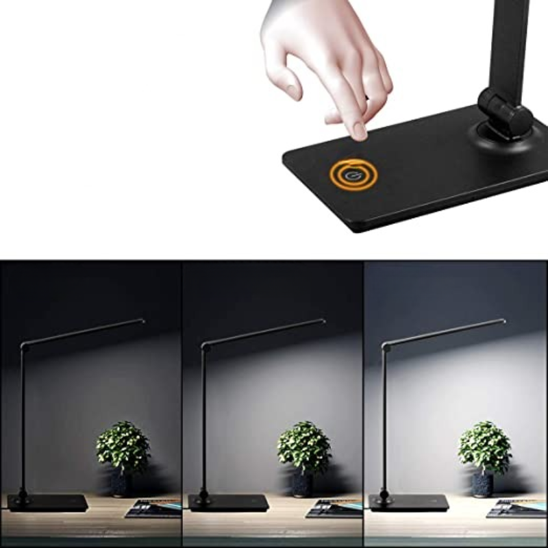 Lampka biurkowa LED, lampka biurkowa z dotykowym sterowaniem z 3 poziomami jasności, ściemniana lampa biurowa z regulowanym ramieniem, składana lampka na biurko do sypialni, na stolik nocny, do biura