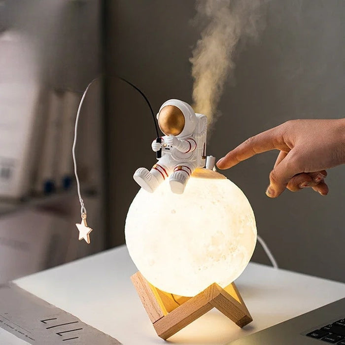 Lampa Księżycowa 3D z Astronautą z LED, Z Dimmowalnym Sterowaniem Dotykowym i Dekoracją do Pokoju Dziecięcego | Karnz