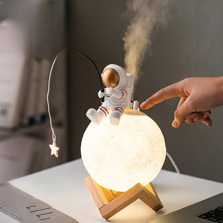 Lampa Księżycowa 3D z Astronautą z LED, Z Dimmowalnym Sterowaniem Dotykowym i Dekoracją do Pokoju Dziecięcego | Karnz
