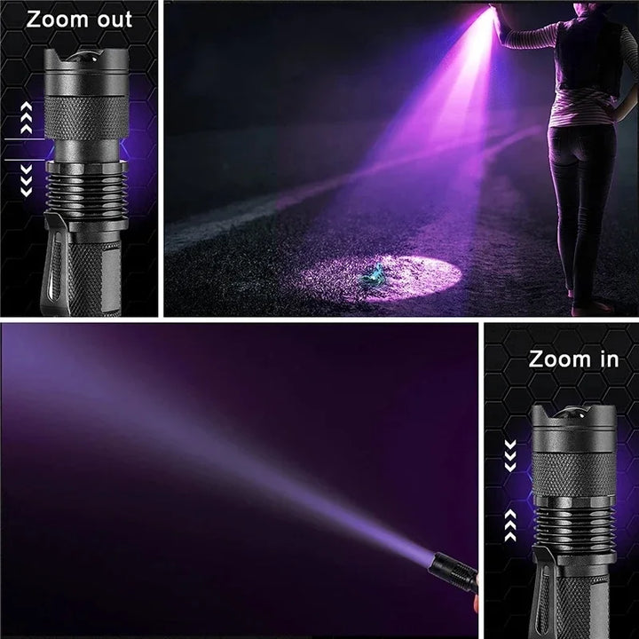 Latarka LED-UV – Ultrafioletowa lampa inspekcyjna do wykrywania moczu i plam zwierząt domowych