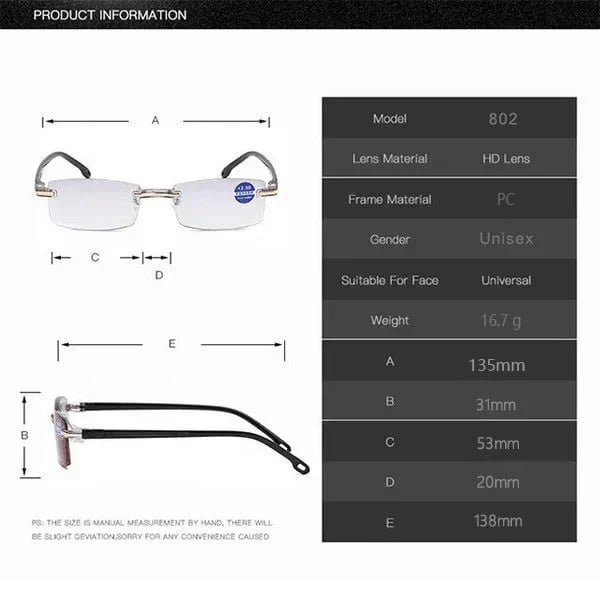 Nowe okulary do czytania Saphir o wysokiej twardości, filtrze światła niebieskiego i podwójnej możliwości użytkowania