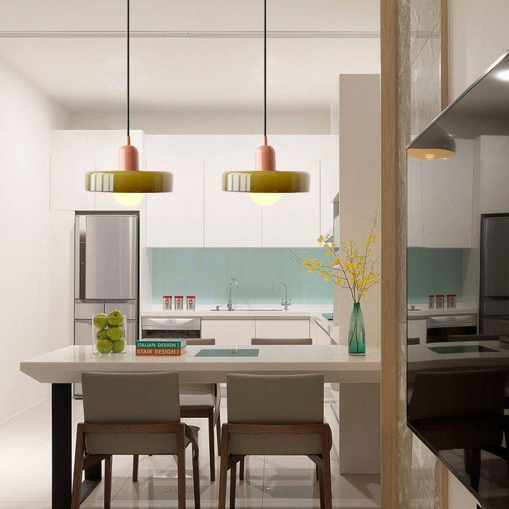 Kolorowa lampa wisząca w stylu Bauhaus - StiloGlas | Karnz
