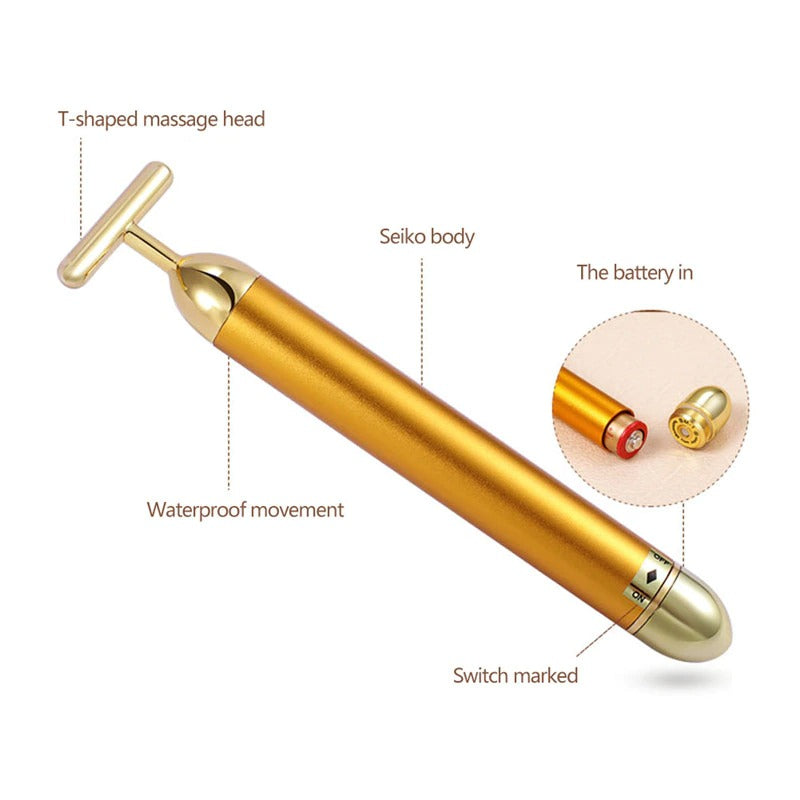 Karnz | Energy 24K Złoty T Beauty Bar Roller do masażu twarzy