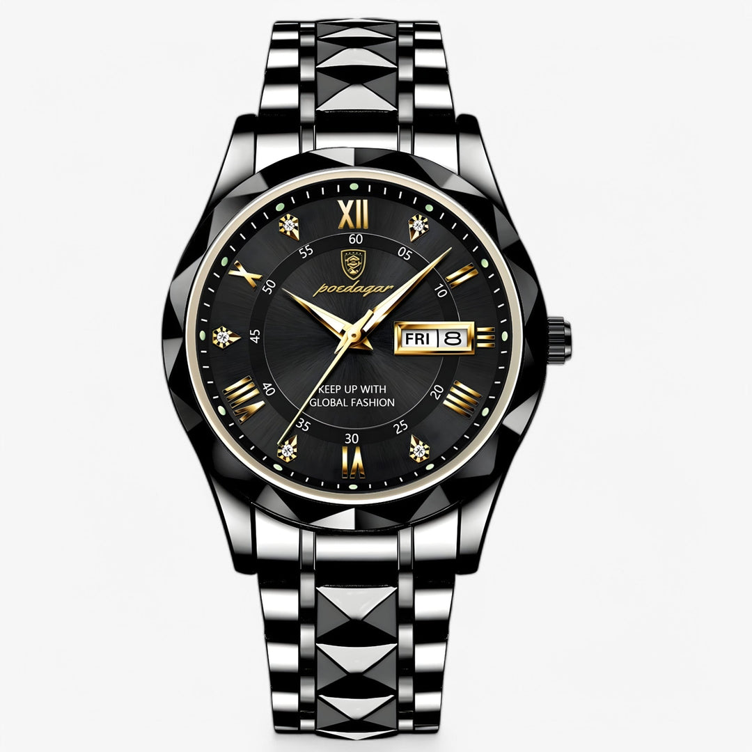 Męski zegarek automatyczny z klasycznym skórzanym paskiem 40mm | Karnz
