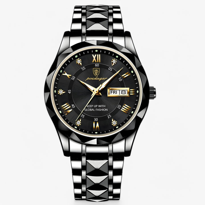 Męski zegarek automatyczny z klasycznym skórzanym paskiem 40mm | Karnz