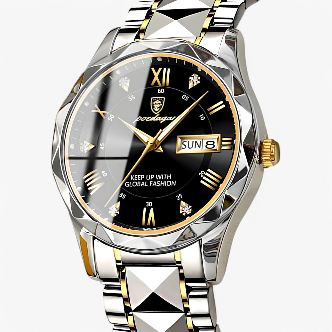 Męski zegarek automatyczny z klasycznym skórzanym paskiem 40mm | Karnz
