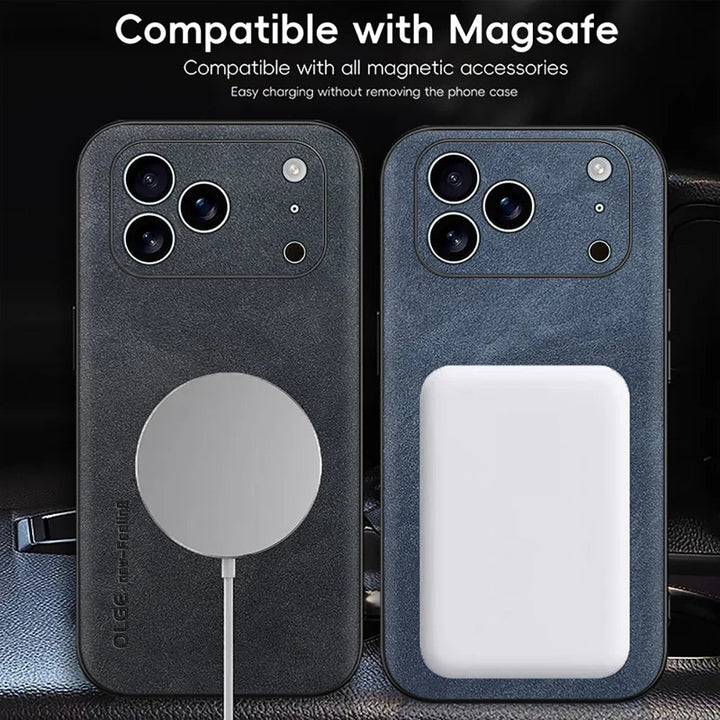 LUXEGUARD – Premium etui skórzane z MagSafe dla iPhone&
