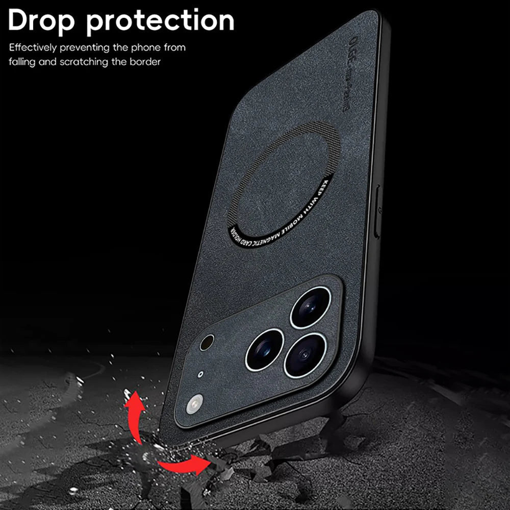 LUXEGUARD – Premium etui skórzane z MagSafe dla iPhone&