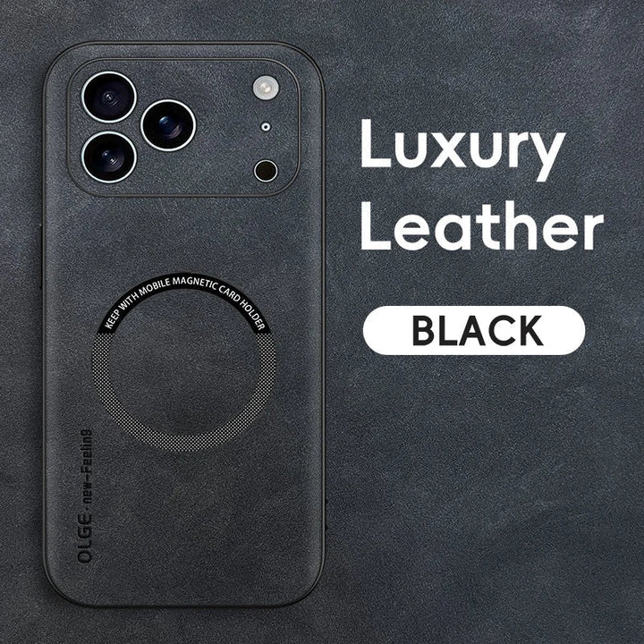LUXEGUARD – Premium etui skórzane z MagSafe dla iPhone&