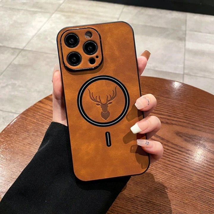 Skórzana magnetyczna etui na telefon