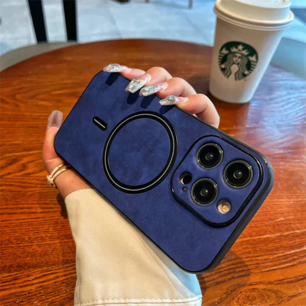 Skórzana magnetyczna etui na telefon