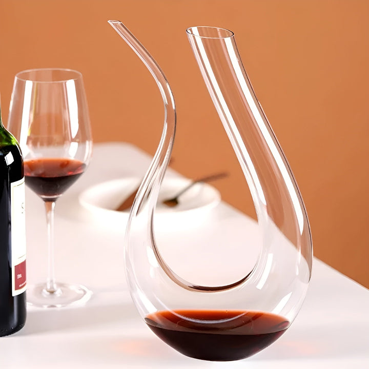 Dekanter do wina z napowietrzaczem – Ręcznie wykonany &amp; Stylowy – 1500 ml do baru i domu – Szkło bez ołowiu