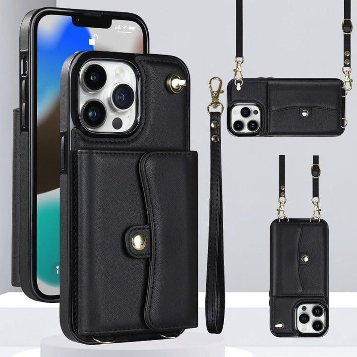 Skórzana torba na ramię z torbą i smyczą do iPhone&