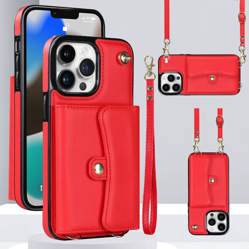 Skórzana torba na ramię z torbą i smyczą do iPhone&