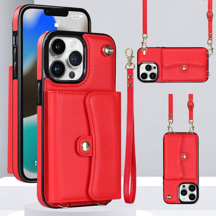 Skórzana torba na ramię z torbą i smyczą do iPhone&