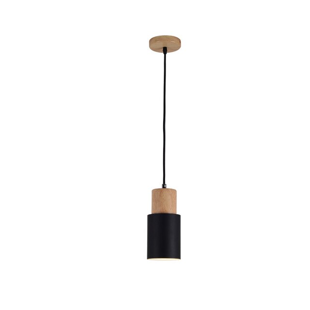 Lampa wisząca z designerską podstawą z nordyckiego drewna