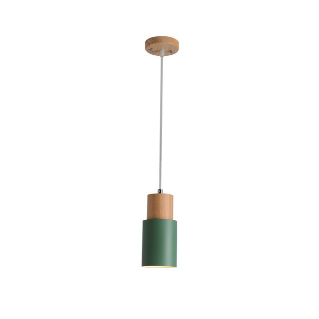 Lampa wisząca z designerską podstawą z nordyckiego drewna