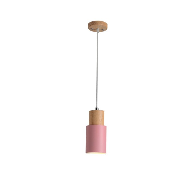 Lampa wisząca z designerską podstawą z nordyckiego drewna