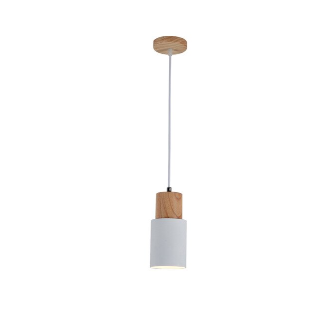 Lampa wisząca z designerską podstawą z nordyckiego drewna
