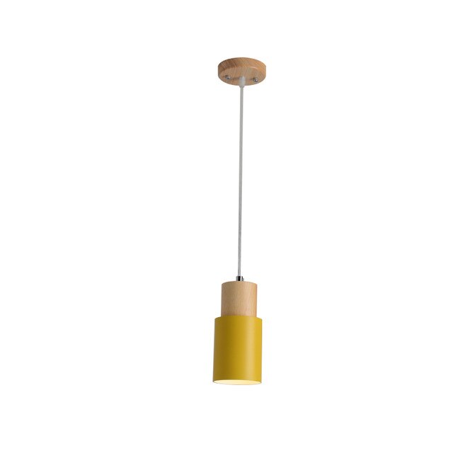 Lampa wisząca z designerską podstawą z nordyckiego drewna