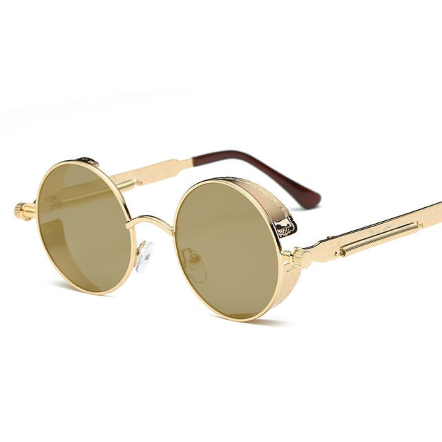 Kreatywne Okrągłe Retro Metalowe Okulary Przeciwsłoneczne | Karnz