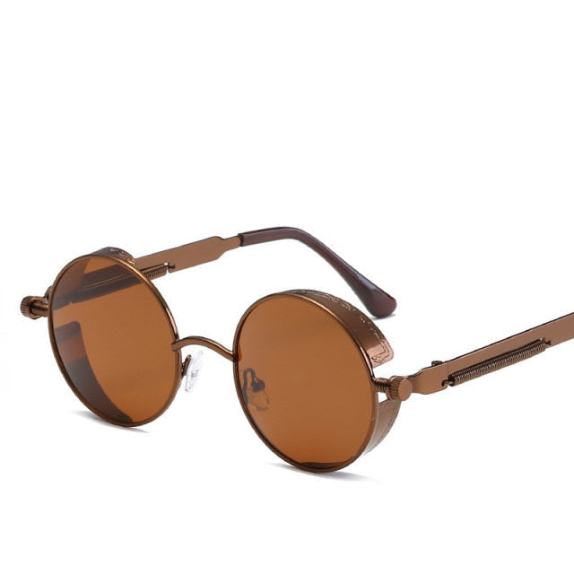 Kreatywne Okrągłe Retro Metalowe Okulary Przeciwsłoneczne | Karnz