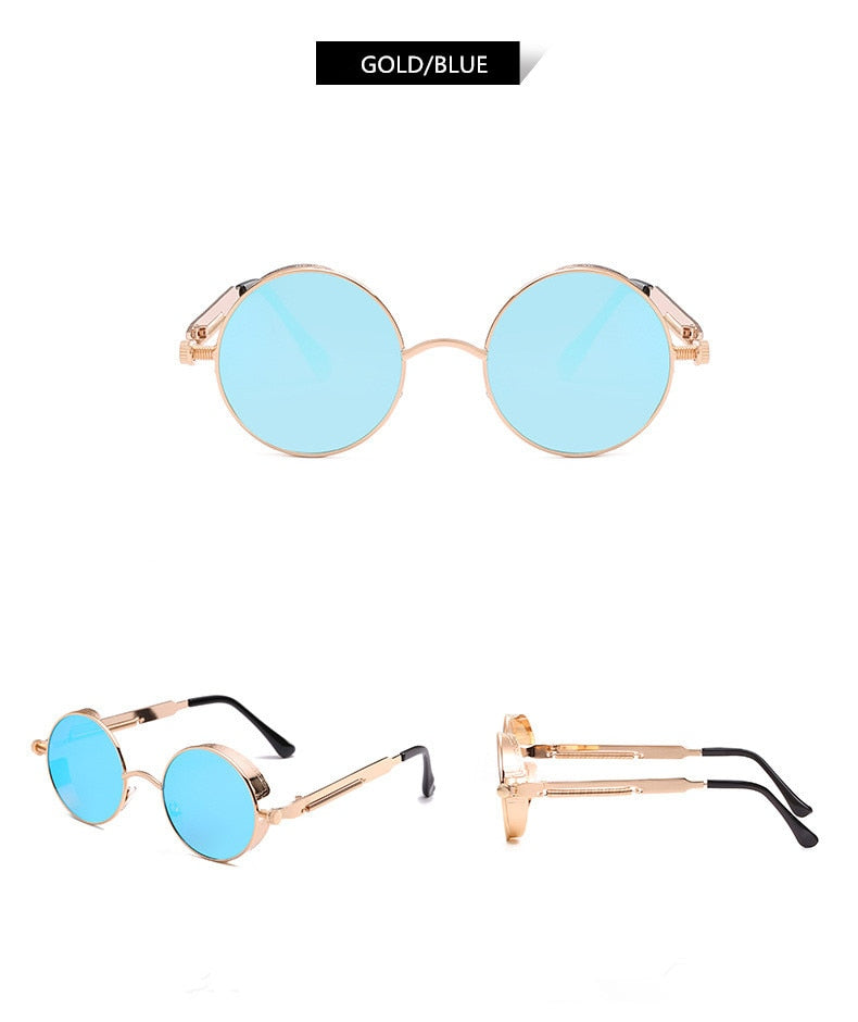 Kreatywne Okrągłe Retro Metalowe Okulary Przeciwsłoneczne | Karnz