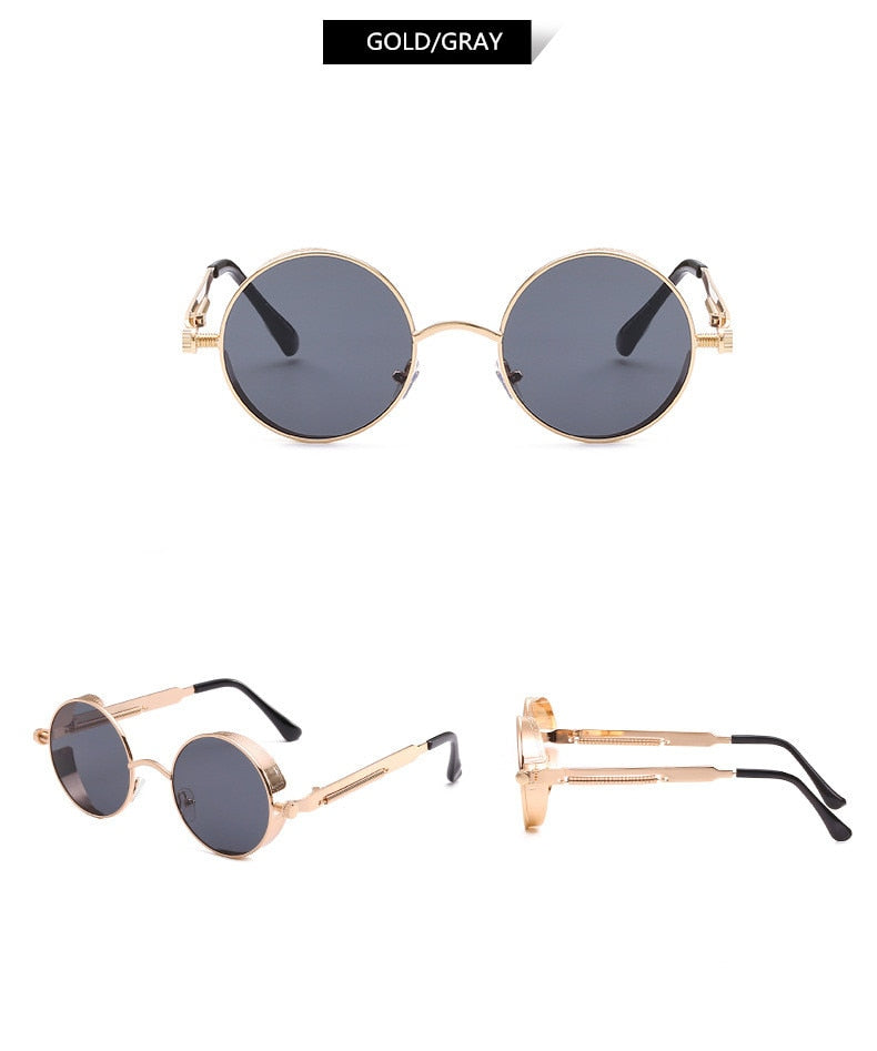 Kreatywne Okrągłe Retro Metalowe Okulary Przeciwsłoneczne | Karnz
