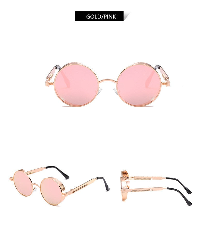 Kreatywne Okrągłe Retro Metalowe Okulary Przeciwsłoneczne | Karnz