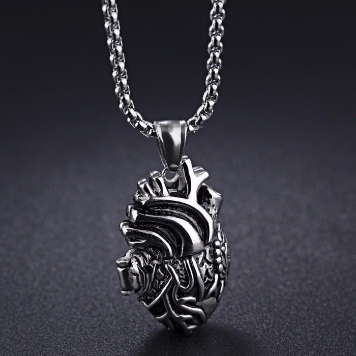 3D Anatomicznie Poprawny Charm w Kształcie Serca Naszyjnik | Karnz