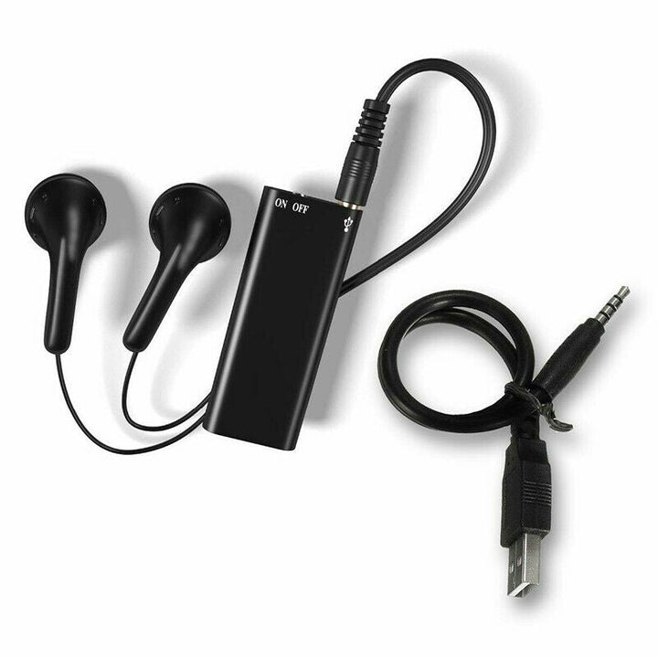 Sandsberg | Mini-Rejestrator dźwięku | Ukryte nagrywanie audio | Czarny
