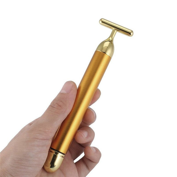 Karnz | Energiczne 24K Złote T Beauty Bar Rolka do masażu twarzy