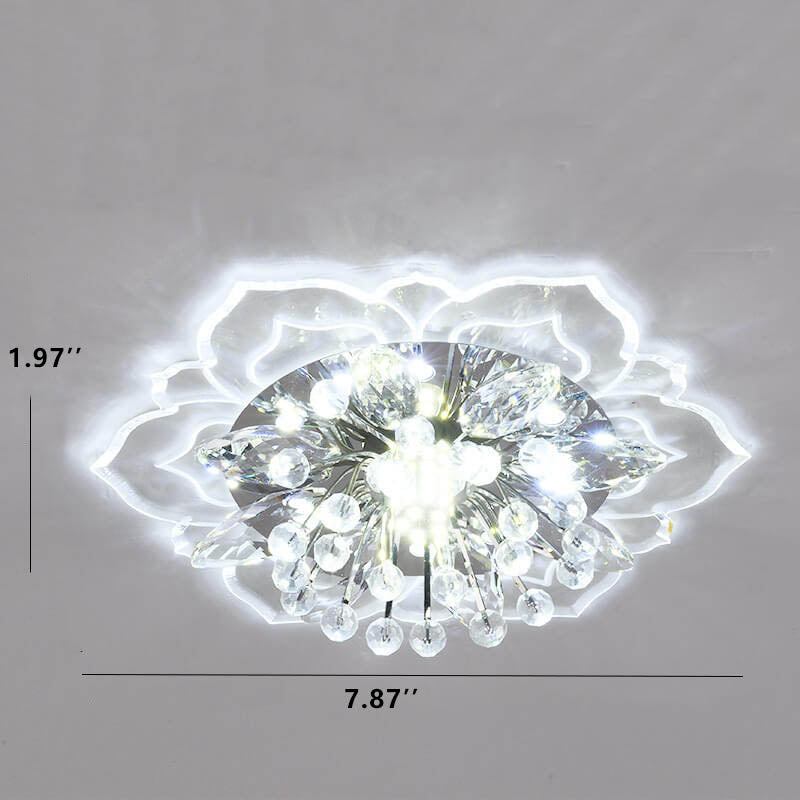Karnz GlowPetal | LED Kryształowa Lampa sufitowa | Kształt kwiatu, RGB Zmiana koloru &amp; energooszczędna