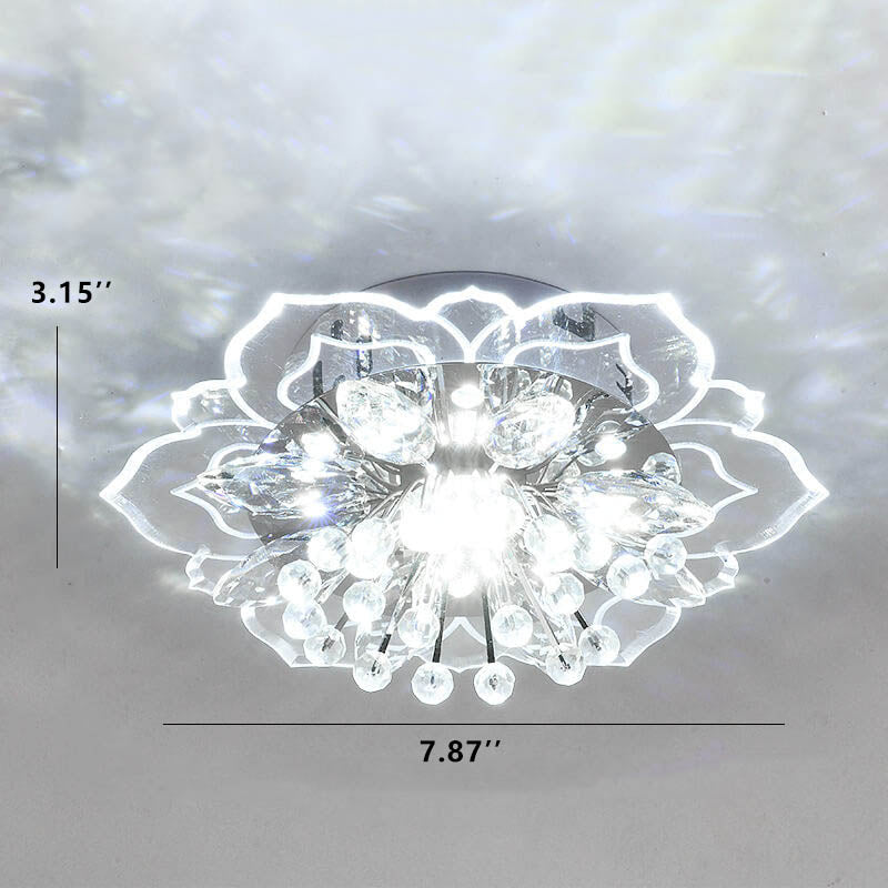 Karnz GlowPetal | LED Kryształowa Lampa sufitowa | Kształt kwiatu, RGB Zmiana koloru &amp; energooszczędna