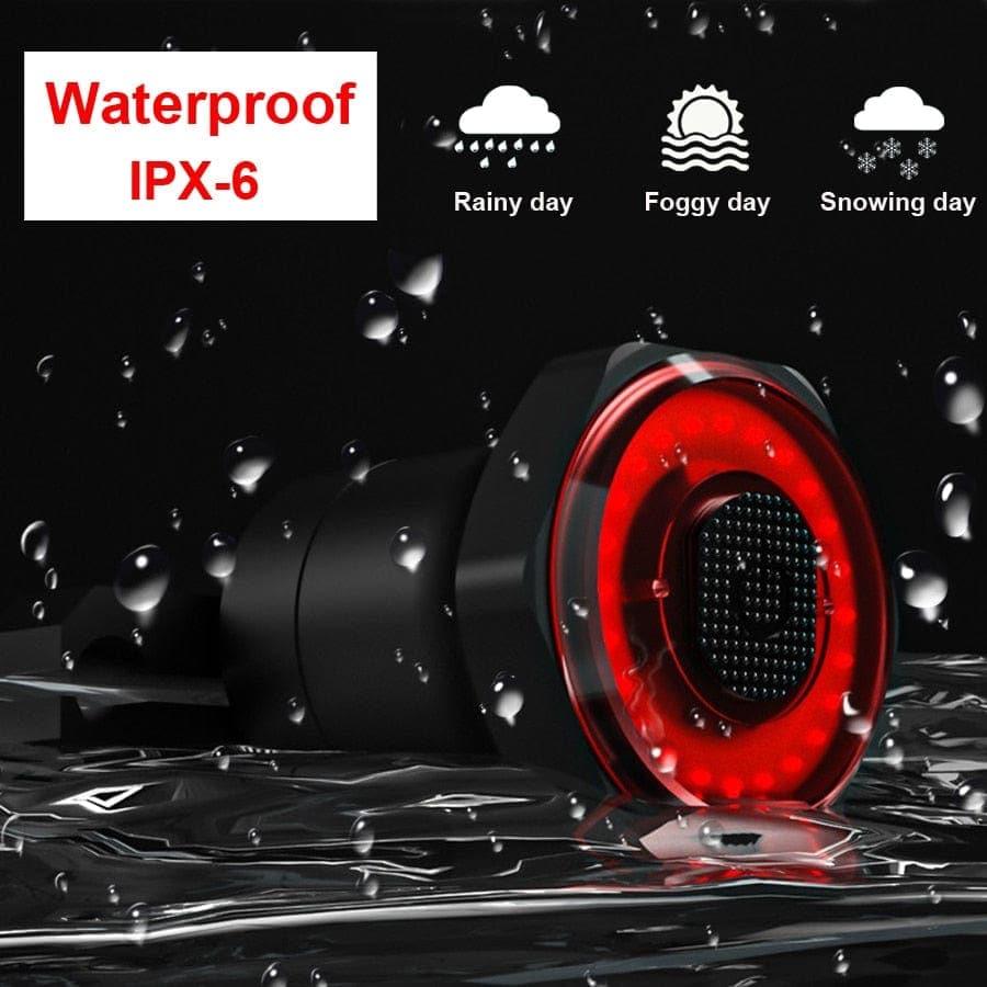 Inteligentne tylne światło rowerowe z automatycznym włączaniem/wyłączaniem, czujnikiem hamowania, wodoodporne IPx6, ładowanie USB, tylne światło LED do roweru