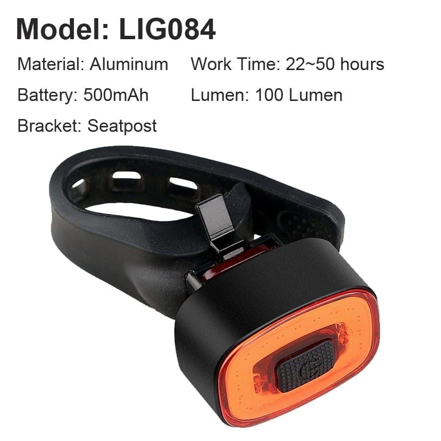 Inteligentne tylne światło rowerowe z automatycznym włączaniem/wyłączaniem, czujnikiem hamowania, wodoodporne IPx6, ładowanie USB, tylne światło LED do roweru
