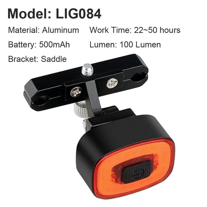 Inteligentne tylne światło rowerowe z automatycznym włączaniem/wyłączaniem, czujnikiem hamowania, wodoodporne IPx6, ładowanie USB, tylne światło LED do roweru