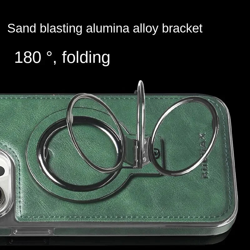 Skórzana etui z niewidocznym stojakiem do iPhone&