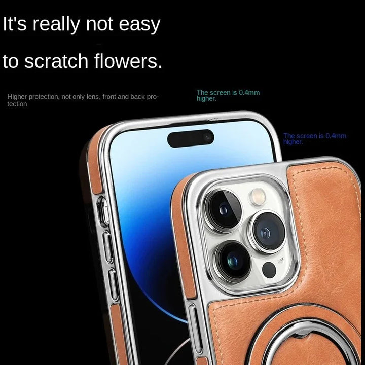 🎁Luksusowe etui skórzane z niewidocznym stojakiem do iPhone&