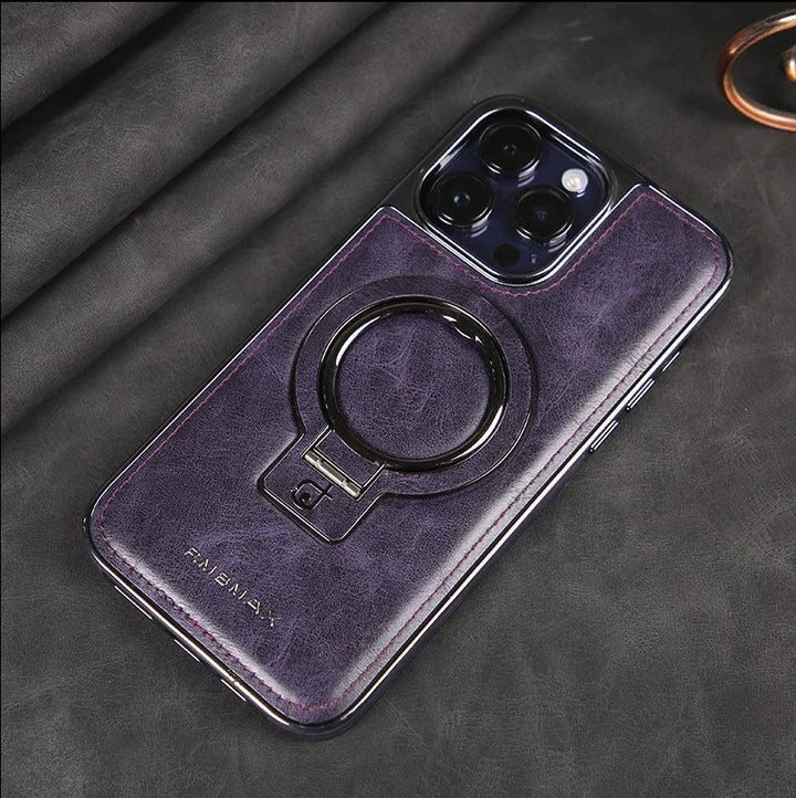 🎁Luksusowe etui skórzane z niewidocznym stojakiem do iPhone&