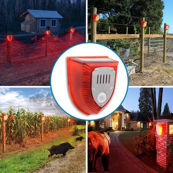 Solarne 129 dB światło alarmowe z czujnikiem ruchu