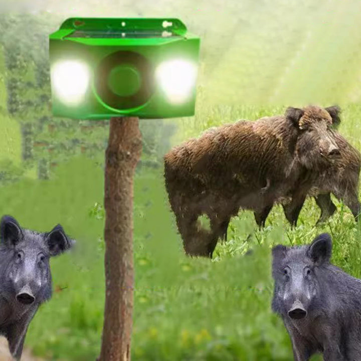 Solarne urządzenie odstraszające zwierzęta | Migające LED i akustyczny alarm | Wodoodporne do użytku na zewnątrz